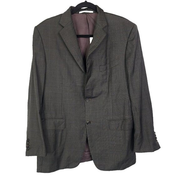 Hickey Freeman Loro Piana Tasmanian Super 130s Wool Blazer Jacket Coat 44R? Gray - Picture 1 of 15